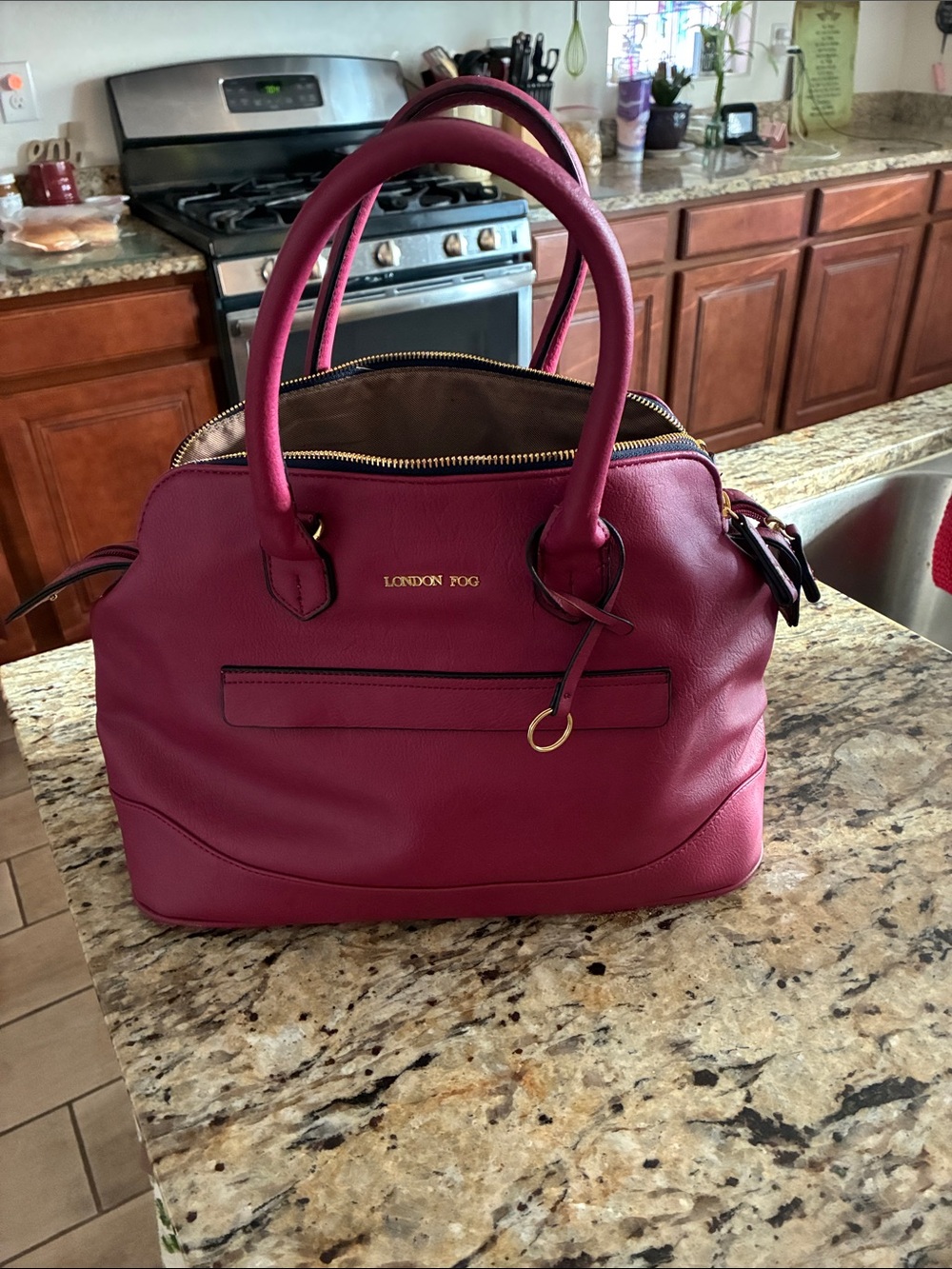 London Fog Fuchsia/Cranberry Handbag